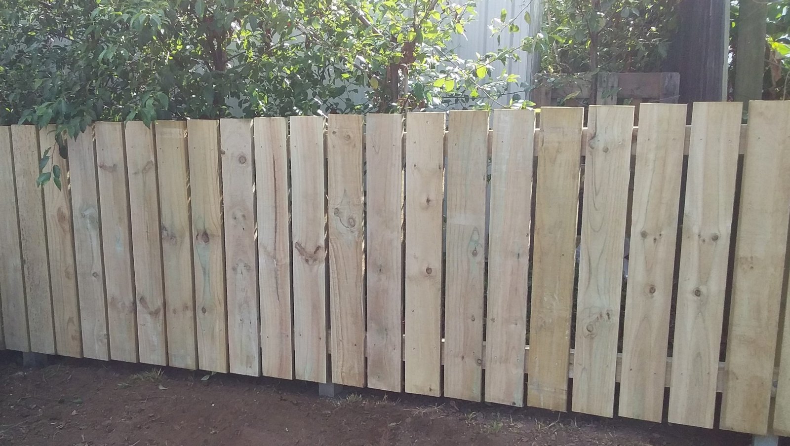 Fence installation in progress