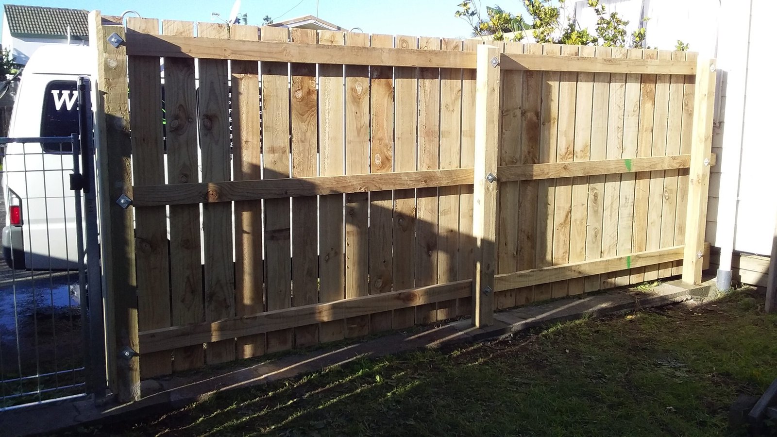 Fence posts and rails installed