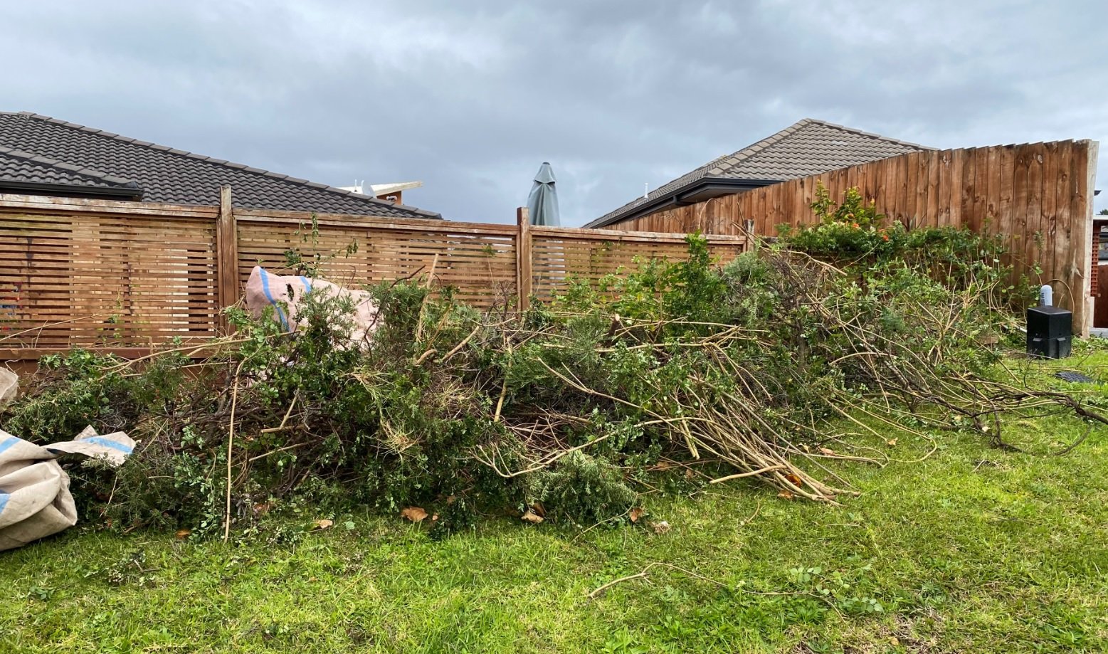 Fence installation in progress