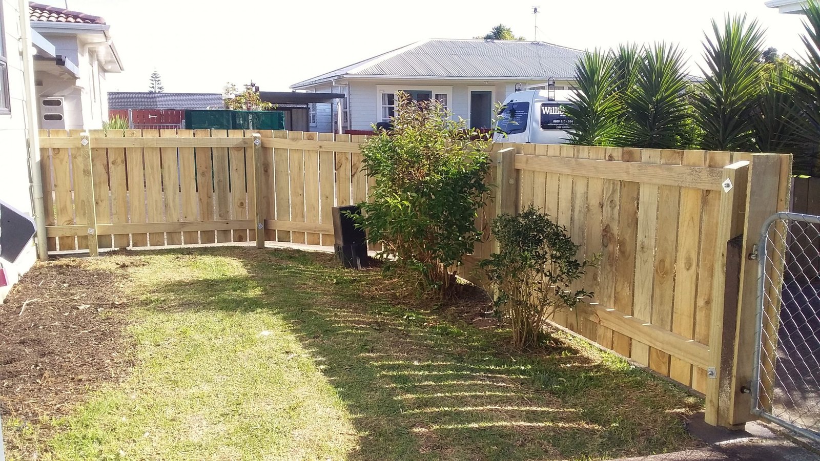 Side fence along property
