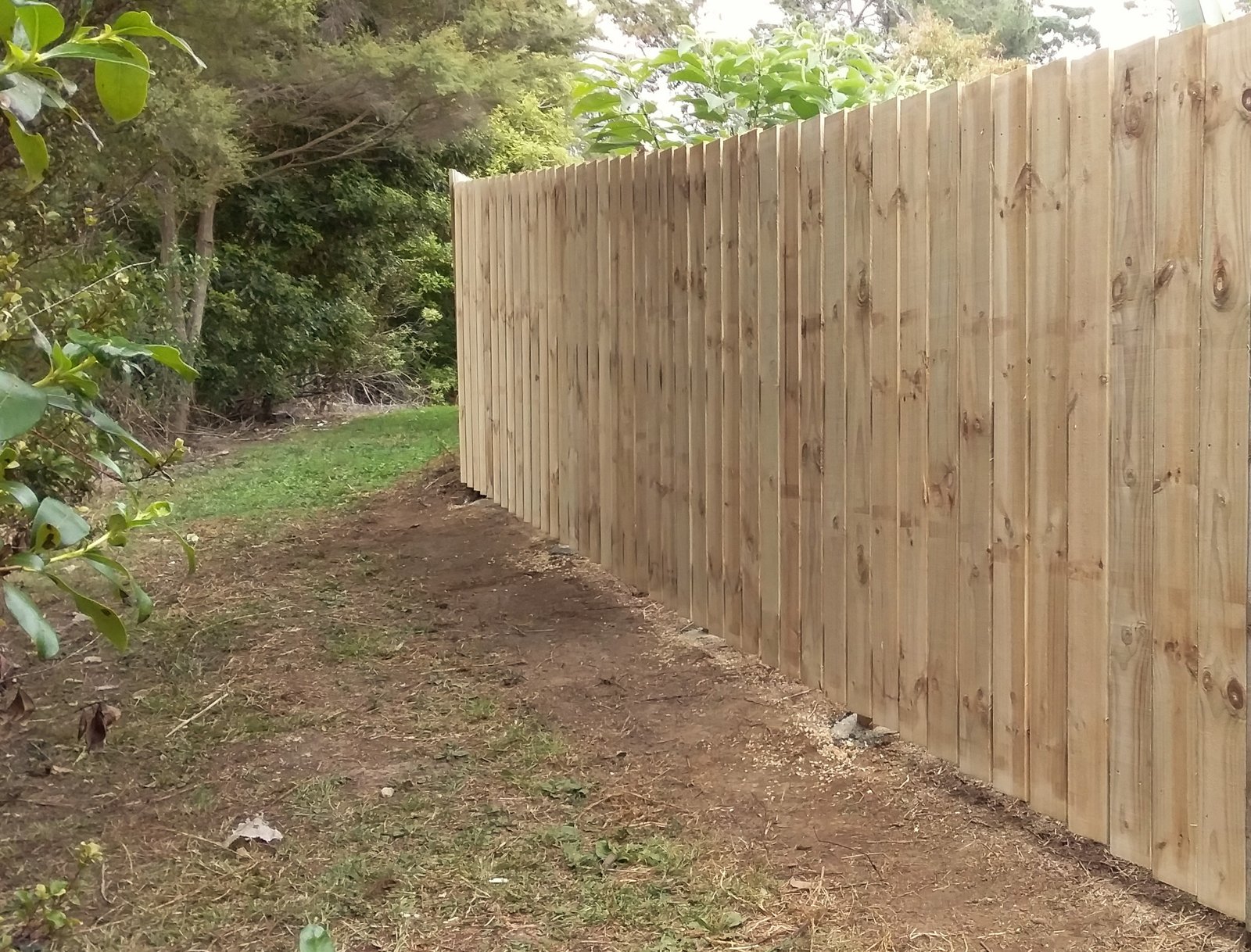 Fence installation in progress