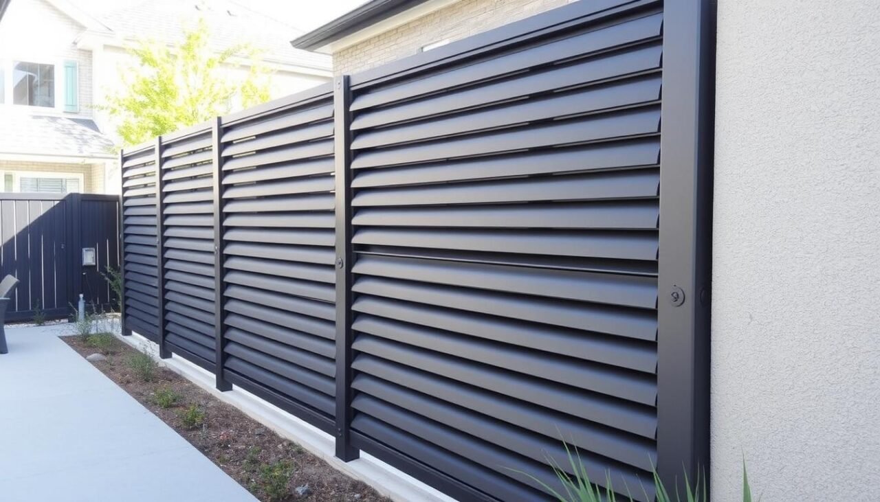 Adjustable louvered privacy fence with modern design for 2025