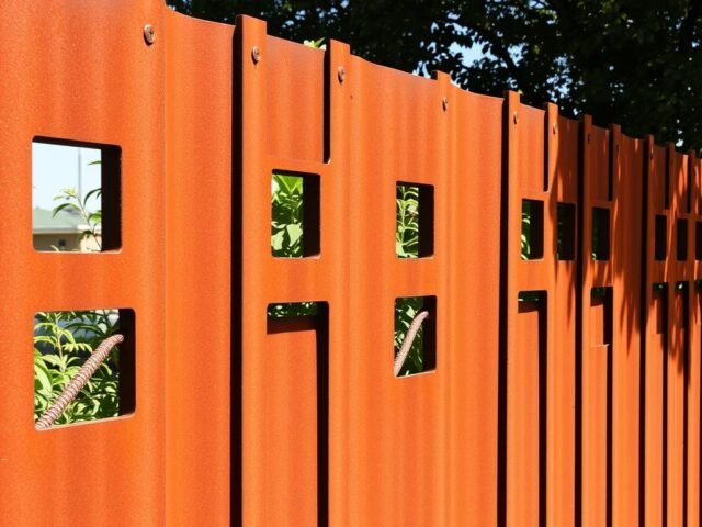 Corten steel fence with modern design elements for 2025 landscape trends